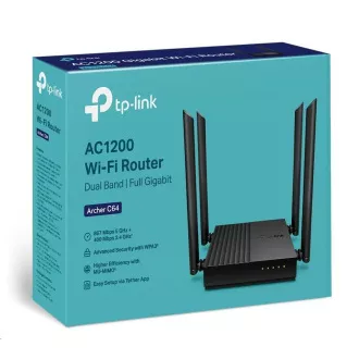 TP-Link Archer C64 OneMesh/EasyMesh WiFi5 router (AC1200, 2, 4GHz/5GHz, 4xGbELAN, 1xGbEWAN) TP-Link Archer C64 OneMesh/EasyMesh WiFi5 router (AC1200, 2, 4GHz/5GHz, 4xGbELAN, 1xGbEWAN)