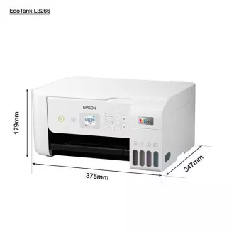 EPSON tiskárna ink EcoTank L3266, 3v1, A4, 1440x5760dpi, 33ppm, USB, Wi-Fi, bílá EPSON tiskárna ink EcoTank L3266, 3v1, A4, 1440x5760dpi, 33ppm, USB, Wi-Fi, bílá