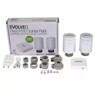EVOLVEO Heat M30 Starter Pack, 2× chytrá termostatická hlavice na radiátor & centrální jednotka EVOLVEO Heat M30 Starter Pack, 2× chytrá termostatická hlavice na radiátor & centrální jednotka