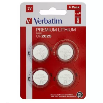 VERBATIM Lithium baterie CR2025 3V 4 Pack VERBATIM Lithium baterie CR2025 3V 4 Pack