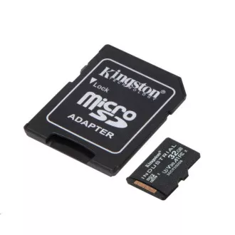 Kingston MicroSDHC karta 32GB Industrial C10 A1 pSLC Card + SD Adapter Kingston MicroSDHC karta 32GB Industrial C10 A1 pSLC Card + SD Adapter