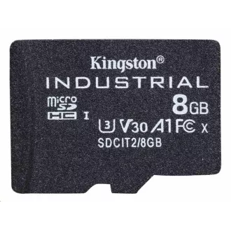 Kingston MicroSDHC karta 8GB Industrial C10 A1 pSLC Card Single Pack Kingston MicroSDHC karta 8GB Industrial C10 A1 pSLC Card Single Pack