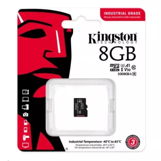 Kingston MicroSDHC karta 8GB Industrial C10 A1 pSLC Card Single Pack Kingston MicroSDHC karta 8GB Industrial C10 A1 pSLC Card Single Pack