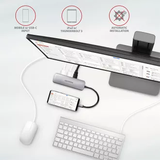 AXAGON HMC-5, USB 3.2 Gen 1 hub, porty 2x USB-A, HDMI, SD/microSD slot, PD 100W, kabel USB-C 20cm AXAGON HMC-5, USB 3.2 Gen 1 hub, porty 2x USB-A, HDMI, SD/microSD slot, PD 100W, kabel USB-C 20cm