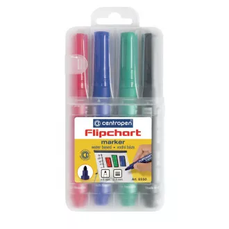 Značkovač Centropen 8550/4 na Flipchart 4 barvy válcový hrot 2,5mm Značkovač Centropen 8550/4 na Flipchart 4 barvy válcový hrot 2,5mm