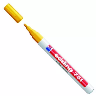Popisovač Edding 751 lakový žlutý válcový hrot 1-2mm Popisovač Edding 751 lakový žlutý válcový hrot 1-2mm