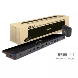 Club3D Dokovací stanice USB-C 14v1, 1xDP, 1xHDMI, 1xVGA, 2xUSB-C, 5xUSB, čtečka SD karet, černá Club3D Dokovací stanice USB-C 14v1, 1xDP, 1xHDMI, 1xVGA, 2xUSB-C, 5xUSB, čtečka SD karet, černá