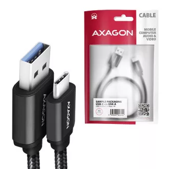 AXAGON BUCM3-AM10AB, SPEED kabel USB-C <-> USB-A, 1m, USB 3.2 Gen 1, 3A, ALU, oplet, černý AXAGON BUCM3-AM10AB, SPEED kabel USB-C <-> USB-A, 1m, USB 3.2 Gen 1, 3A, ALU, oplet, černý