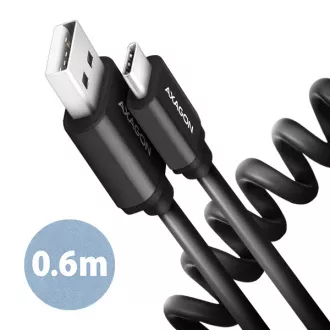 AXAGON BUCM-AM10TB, TWISTER kabel USB-C <-> USB-A, 0.6m, USB 2.0, 3A, ALU, tpe, černý AXAGON BUCM-AM10TB, TWISTER kabel USB-C <-> USB-A, 0.6m, USB 2.0, 3A, ALU, tpe, černý