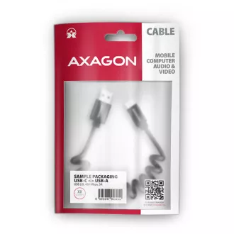 AXAGON BUCM-AM10TB, TWISTER kabel USB-C <-> USB-A, 0.6m, USB 2.0, 3A, ALU, tpe, černý AXAGON BUCM-AM10TB, TWISTER kabel USB-C <-> USB-A, 0.6m, USB 2.0, 3A, ALU, tpe, černý