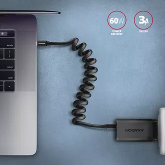 AXAGON BUCM-CM10TB, TWISTER kabel USB-C <-> USB-C, 0.6m, USB 2.0, PD 60W 3A, ALU, tpe, černý AXAGON BUCM-CM10TB, TWISTER kabel USB-C <-> USB-C, 0.6m, USB 2.0, PD 60W 3A, ALU, tpe, černý