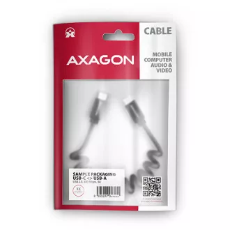 AXAGON BUCM-CM10TB, TWISTER kabel USB-C <-> USB-C, 0.6m, USB 2.0, PD 60W 3A, ALU, tpe, černý AXAGON BUCM-CM10TB, TWISTER kabel USB-C <-> USB-C, 0.6m, USB 2.0, PD 60W 3A, ALU, tpe, černý