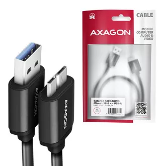 AXAGON BUMM3-AM10AB, SPEED kabel Micro-B USB <-> USB-A, 1m, USB 3.2 Gen 1, 3A, ALU, tpe, černý AXAGON BUMM3-AM10AB, SPEED kabel Micro-B USB <-> USB-A, 1m, USB 3.2 Gen 1, 3A, ALU, tpe, černý