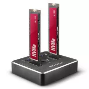 AXAGON ADSA-M2C, USB-C 10Gbps dokovací stanice pro 2× M.2 NVMe SSD s funkcí klonování