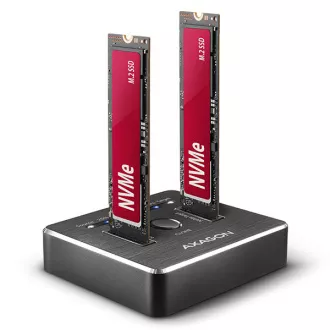 AXAGON ADSA-M2C, USB-C 10Gbps dokovací stanice pro 2× M.2 NVMe SSD s funkcí klonování AXAGON ADSA-M2C, USB-C 10Gbps dokovací stanice pro 2× M.2 NVMe SSD s funkcí klonování