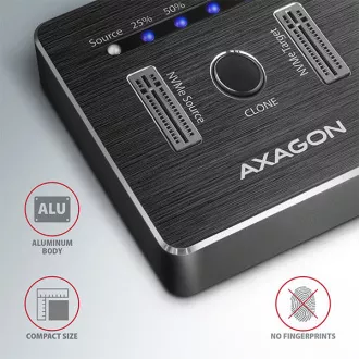 AXAGON ADSA-M2C, USB-C 10Gbps dokovací stanice pro 2× M.2 NVMe SSD s funkcí klonování AXAGON ADSA-M2C, USB-C 10Gbps dokovací stanice pro 2× M.2 NVMe SSD s funkcí klonování