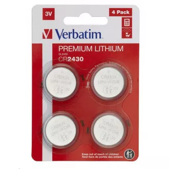 VERBATIM Lithium baterie CR2430 3V 4 Pack VERBATIM Lithium baterie CR2430 3V 4 Pack