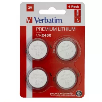 VERBATIM Lithium baterie CR2450 3V 4 Pack VERBATIM Lithium baterie CR2450 3V 4 Pack