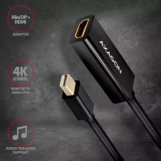 AXAGON RVDM-HI14N, Mini DisplayPort -> HDMI 1.4 redukce / adaptér, 4K/30Hz AXAGON RVDM-HI14N, Mini DisplayPort -> HDMI 1.4 redukce / adaptér, 4K/30Hz