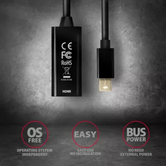 AXAGON RVDM-HI14N, Mini DisplayPort -> HDMI 1.4 redukce / adaptér, 4K/30Hz AXAGON RVDM-HI14N, Mini DisplayPort -> HDMI 1.4 redukce / adaptér, 4K/30Hz