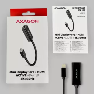 AXAGON RVDM-HI14N, Mini DisplayPort -> HDMI 1.4 redukce / adaptér, 4K/30Hz AXAGON RVDM-HI14N, Mini DisplayPort -> HDMI 1.4 redukce / adaptér, 4K/30Hz