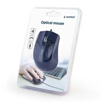 GEMBIRD myš MUS-4B-01, drátová, optická, 1200 dpi, USB, černá GEMBIRD myš MUS-4B-01, drátová, optická, 1200 dpi, USB, černá
