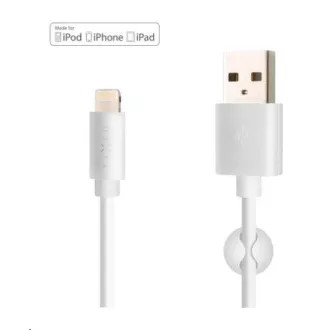 Fixed datový a nabíjecí kabel, USB-A -> Lightning (MFI), 20 W, délka 2 m, bílá Fixed datový a nabíjecí kabel, USB-A -> Lightning (MFI), 20 W, délka 2 m, bílá