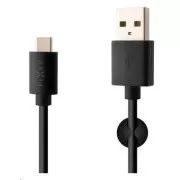 Fixed datový a nabíjecí kabel, USB-A -> USB-C, 20 W, délka 1 m, černá