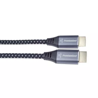 PREMIUMCORD Kabel HDMI 2.1 High Speed + Ethernet kabel 8K@60Hz, zlacené konektory, 1m PREMIUMCORD Kabel HDMI 2.1 High Speed + Ethernet kabel 8K@60Hz, zlacené konektory, 1m