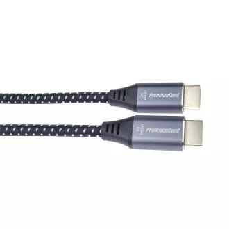 PREMIUMCORD Kabel HDMI 2.1 High Speed + Ethernet kabel 8K@60Hz, zlacené konektory, 3m PREMIUMCORD Kabel HDMI 2.1 High Speed + Ethernet kabel 8K@60Hz, zlacené konektory, 3m