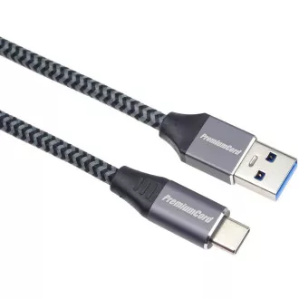 PREMIUMCORD Kabel USB-C na USB 3.0 A (USB 3.1 generation 1, 3A, 5Gbit/s) 2m oplet PREMIUMCORD Kabel USB-C na USB 3.0 A (USB 3.1 generation 1, 3A, 5Gbit/s) 2m oplet
