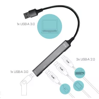 i-tec USB 3.0 Metal HUB 1x USB 3.0 + 3x USB 2.0 i-tec USB 3.0 Metal HUB 1x USB 3.0 + 3x USB 2.0