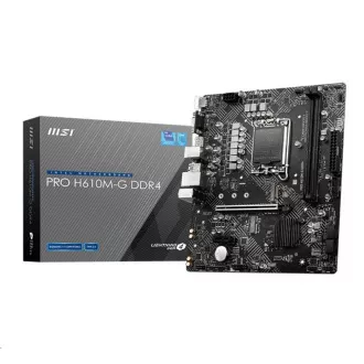 MSI MB Sc LGA1700 PRO H610M-G DDR4, Intel H610, 2xDDR4, 1xDP, 1xHDMI, 1xVGA, mATX MSI MB Sc LGA1700 PRO H610M-G DDR4, Intel H610, 2xDDR4, 1xDP, 1xHDMI, 1xVGA, mATX