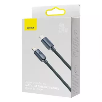 Baseus Crystal Shine Series nabíjecí, datový kabel USB-C Lightning 20W 1, 2m, černá Baseus Crystal Shine Series nabíjecí, datový kabel USB-C Lightning 20W 1, 2m, černá