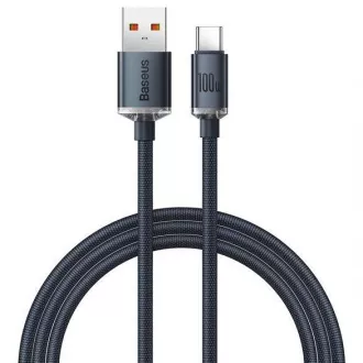 Baseus Crystal Shine Series nabíjecí / datový kabel USB-A / USB-C 100W 1, 2m, černá Baseus Crystal Shine Series nabíjecí / datový kabel USB-A / USB-C 100W 1, 2m, černá