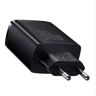 Baseus kompaktní rychlonabíjecí adaptér 2x USB-A, 1x Type-C 30W černá Baseus kompaktní rychlonabíjecí adaptér 2x USB-A, 1x Type-C 30W černá