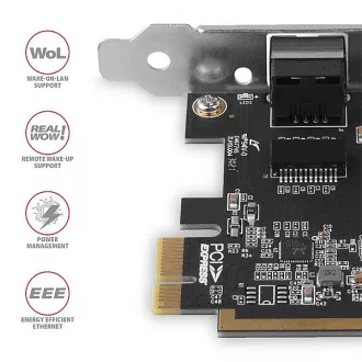 AXAGON PCEE-GRF, PCIe síťová karta - 1x Gigabit Ethernet port (RJ-45), Realtek 8111F, vč. LP AXAGON PCEE-GRF, PCIe síťová karta - 1x Gigabit Ethernet port (RJ-45), Realtek 8111F, vč. LP