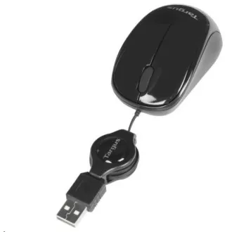 Targus® Compact Blue Trace Retractable Wired Mouse Black Targus® Compact Blue Trace Retractable Wired Mouse Black