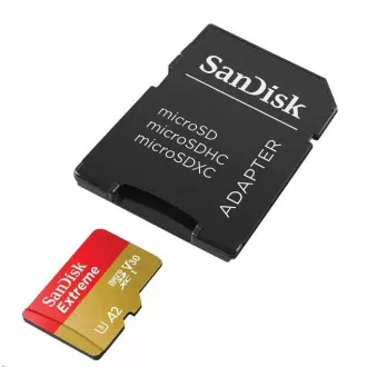 SanDisk micro SDXC karta 64GB Extreme (170 MB/s Class 10, UHS-I U3 V30) + adaptér SanDisk micro SDXC karta 64GB Extreme (170 MB/s Class 10, UHS-I U3 V30) + adaptér