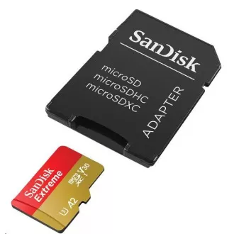 SanDisk micro SDXC karta 256GB Extreme (190 MB/s Class 10, UHS-I U3 V30) + adaptér SanDisk micro SDXC karta 256GB Extreme (190 MB/s Class 10, UHS-I U3 V30) + adaptér