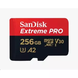 SanDisk micro SDXC karta 256GB Extreme PRO (200 MB/s Class 10, UHS-I U3 V30) + adaptér SanDisk micro SDXC karta 256GB Extreme PRO (200 MB/s Class 10, UHS-I U3 V30) + adaptér