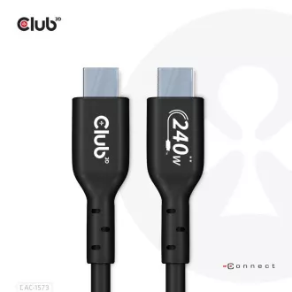 Club3D kabel USB-C, Oboustranný USB-IF Certifikovaný data kabel, Data 480Mb, PD 240W(48V/5A) EPR M/M 2m Club3D kabel USB-C, Oboustranný USB-IF Certifikovaný data kabel, Data 480Mb, PD 240W(48V/5A) EPR M/M 2m