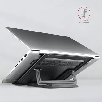 AXAGON STND-L, kovový stojan pro notebooky 10"-17.3", 4 nastavitelné výšky, šedý AXAGON STND-L, kovový stojan pro notebooky 10"-17.3", 4 nastavitelné výšky, šedý