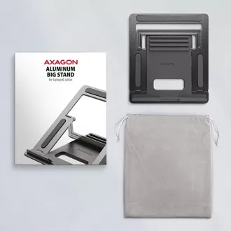 AXAGON STND-L, kovový stojan pro notebooky 10"-17.3", 4 nastavitelné výšky, šedý AXAGON STND-L, kovový stojan pro notebooky 10"-17.3", 4 nastavitelné výšky, šedý