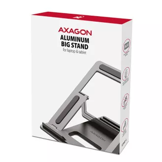 AXAGON STND-L, kovový stojan pro notebooky 10"-17.3", 4 nastavitelné výšky, šedý AXAGON STND-L, kovový stojan pro notebooky 10"-17.3", 4 nastavitelné výšky, šedý