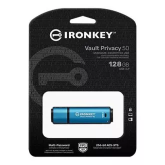 Kingston Flash Disk IronKey 128GB Vault Privacy 50 AES-256 Encrypted, FIPS 197
