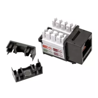 Keystone LEXI-Net Cat5E, UTP, duální svorkovnice, černý s vyvazovacím očkem Keystone LEXI-Net Cat5E, UTP, duální svorkovnice, černý s vyvazovacím očkem