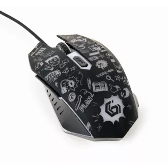 GEMBIRD myš MUS-6B-GRAFIX-01, černá s grafickým potiskem, USB GEMBIRD myš MUS-6B-GRAFIX-01, černá s grafickým potiskem, USB