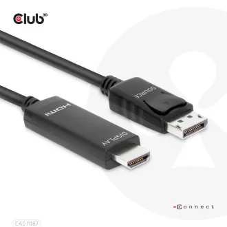 Club3D kabel DP 1.4 na HDMI, 4K120Hz nebo 8K60Hz HDR10, M/M, 3m Club3D kabel DP 1.4 na HDMI, 4K120Hz nebo 8K60Hz HDR10, M/M, 3m