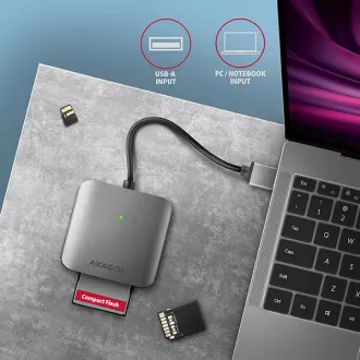 AXAGON CRE-S3, USB-A 3.2 Gen 1 - SUPERSPEED čtečka karet, 3-slot & lun SD/microSD/CF, podpora UHS-II AXAGON CRE-S3, USB-A 3.2 Gen 1 - SUPERSPEED čtečka karet, 3-slot & lun SD/microSD/CF, podpora UHS-II